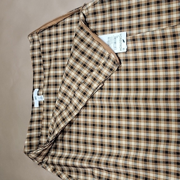 BP Size S Black Tan Cream Plaid Faux Wrap Button Front Mini Skirt, NEW with Tag - Picture 9 of 11